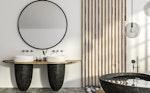 Round Black Wall Mirror, 50 cm alternate 7