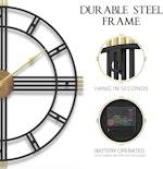 Large Modern Black Wall Clock 60cm alternate 4