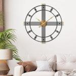 Large Modern Black Wall Clock 60cm alternate 7