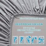 2000TC Super King 4pc Bed Sheet Set - Silver Gray alternate 1