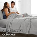 2000TC Super King 4pc Bed Sheet Set - Silver Gray alternate 3