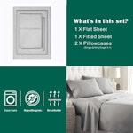 2000TC Super King 4pc Bed Sheet Set - Silver Gray alternate 7