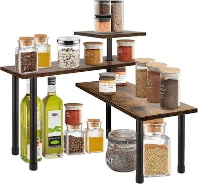 3-Tier Wooden Corner Shelf Kitchen Spice cover