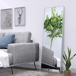 Full Length Over-Door Mirror 106x35cm, Silver alternate 2