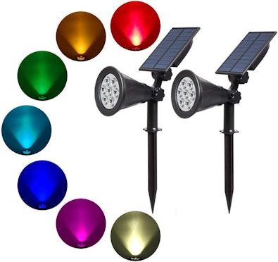 2-Pack Solar Outdoor Lights, 7-LED Color Change cover