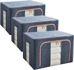 Purple Storage Bins for Closet - 3 Pack 72L thumbnail