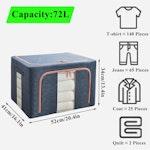 Purple Storage Bins for Closet - 3 Pack 72L alternate 1