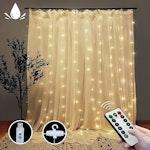 300 LED Curtain Fairy Lights, Warm White
