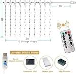 300 LED Curtain Fairy Lights, Warm White alternate 2