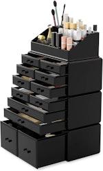 12-Drawer Black Makeup Organizer alternate 1