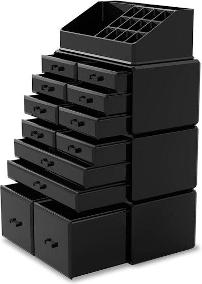 12-Drawer Black Makeup Organizer cover