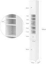 White Tall Bathroom Cabinet with High Storage alternate 2