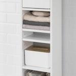 White Tall Bathroom Cabinet with High Storage alternate 4