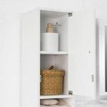 White Tall Bathroom Cabinet with High Storage alternate 6