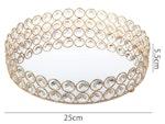 Crystal Beads Round Cosmetic & Jewelry Tray (Gold) alternate 1