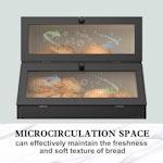 Double Layer Bamboo Bread Box (Black) alternate 3