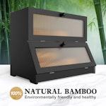 Double Layer Bamboo Bread Box (Black) alternate 4