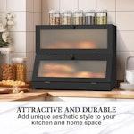 Double Layer Bamboo Bread Box (Black) alternate 6
