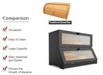 Double Layer Bamboo Bread Box (Black) alternate 7