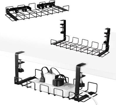 2-Pack Black Under-Desk Cable Tray cover