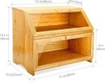 Large Double Layer Bamboo Bread Box with Window alternate 5