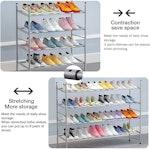 Adjustable 4-Tier Metal Shoe Rack - Grey alternate 2