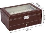 12-Slot PU Leather Lockable Watch & Jewelry Box alternate 3