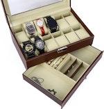 12-Slot PU Leather Lockable Watch & Jewelry Box alternate 4