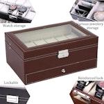 12-Slot PU Leather Lockable Watch & Jewelry Box alternate 5