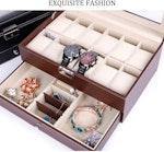 12-Slot PU Leather Lockable Watch & Jewelry Box alternate 6