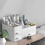 White Countertop Makeup Organizer with Drawers alternate 5