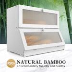Double Layer Bamboo Bread Box (White) alternate 4