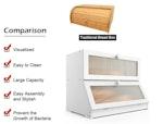 Double Layer Bamboo Bread Box (White) alternate 7