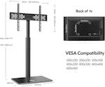 TV Stand with Glass Base for 32-60 inch - Black alternate 3