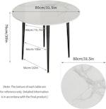 80cm Marble Kitchen Dining Table alternate 1