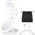 Rechargeable 1X/10X LED Travel Makeup Mirror thumbnail