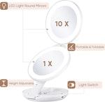 Rechargeable 1X/10X LED Travel Makeup Mirror alternate 1