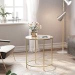 Gold Round Side Table with Metal Frame alternate 1