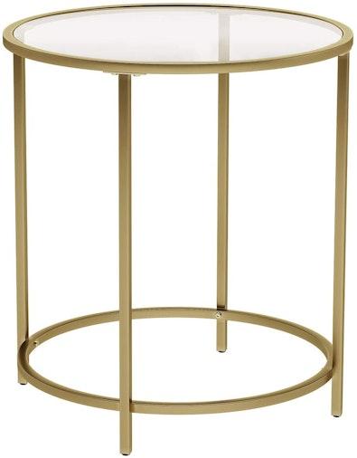 Gold Round Side Table with Metal Frame cover
