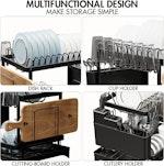 2-Tier Dish Drying Rack with Drainage Tray (White) alternate 2
