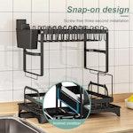 2-Tier Dish Drying Rack with Drainage Tray (White) alternate 4