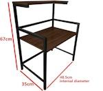 3-Tier Stainless Steel & Wood Microwave Rack alternate 1