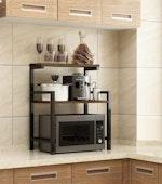 3-Tier Stainless Steel & Wood Microwave Rack alternate 4
