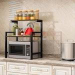 3-Tier Stainless Steel & Wood Microwave Rack alternate 8