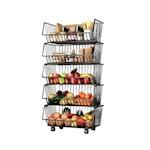 Metal 5-Tier Rolling Vegetable and Fruit Basket alternate 7