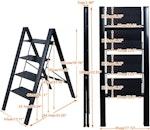 4-Step Folding Aluminum Ladder with Storage Shelf alternate 3
