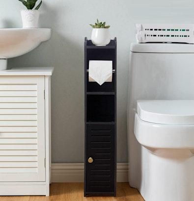 Toilet Paper Holder with Roller - Black, 76cm cover