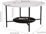 Round 2-Tier Marble Coffee Table 80cm alternate 4