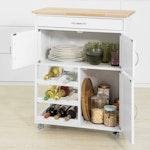 Kitchen Trolley with Wine Racks alternate 3