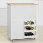Kitchen Trolley with Wine Racks alternate 4